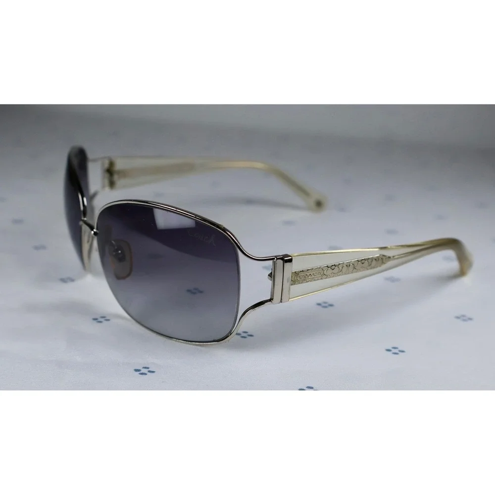 Coach ALYSSA S565 Crystal Sunglasses Designer Silver Frames Eyewear Women's Y2K‎ - Picture 7 of 13